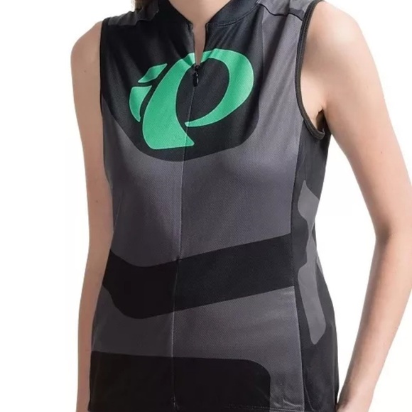 Pearl Izumi Gray Fitted Sleeveless Jersey with Mandarin Collar - Picture 1 of 4